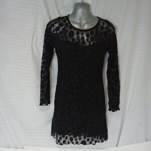 ASOS Women's Size 10 Dress Black Polka Dot Witchy Goth Y2K Stretchy Lace